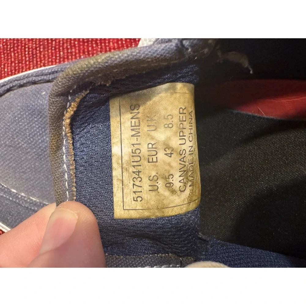 Levis Mens Size 9.5 us 43 eur Denim Blue Canvas Lace Up Low Top Boat Shoes